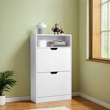Songmics Omara za čevlje 60x24x102 cm bela