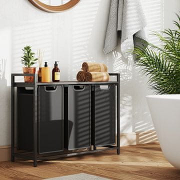 Songmics Košara za perilo, 92.5x33x72 cm, rjava