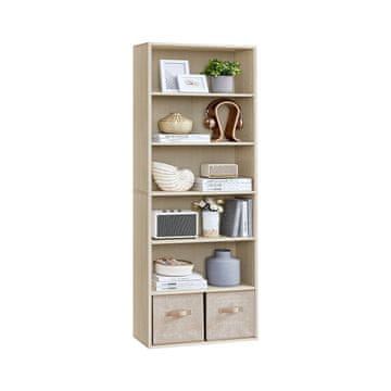 Songmics Knjigarna 3 Predelki 24x60x178.5 cm Bež