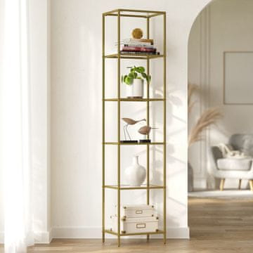 Songmics Polica enota 5 nivojev 30x40x177.3 cm zlata