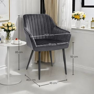Songmics Jedilni stol 60x62.5x85 cm siva