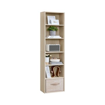 Songmics Knjižna omara 6 polic 40x24x178.5 cm Bež