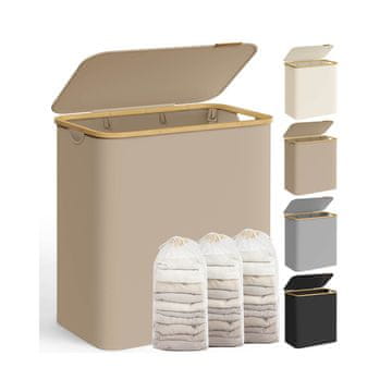 Songmics Košara za perilo 60x38.5x70.5 cm rjava