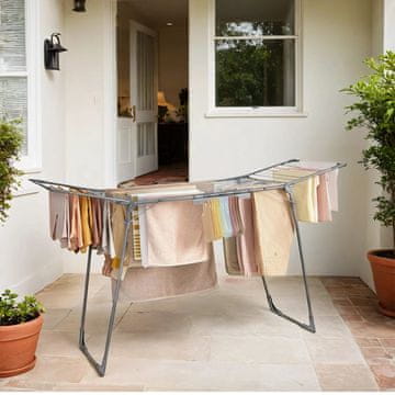 Songmics Stojalo za sušenje perila 56.5x173x96.5 cm sivo