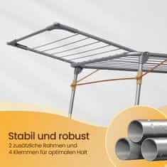 Songmics Stojalo za sušenje perila 56.5x173x96.5 cm sivo