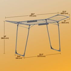 Songmics Stojalo za sušenje perila 56.5x173x96.5 cm sivo