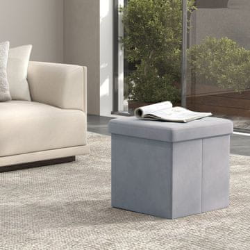 Songmics Shranjevalni otoman 38x38x38 cm Siva