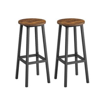 Songmics Set barskih stolov 2 kosa 32x74 cm rjave barve