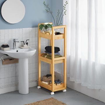 Songmics Kopalniška polica 3 nivoji 20x30x80 cm bež