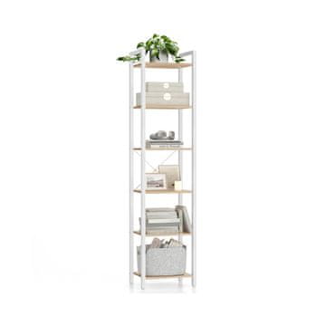 Songmics Knižna polica 6 polic 30x40x187.5 cm Bež