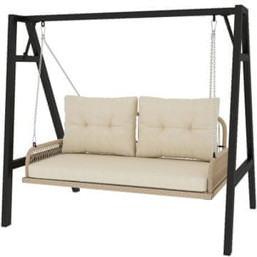 Homestar Vrtna gugalnica za 2 osebi, viseča klop iz ratana, 115x66x44 cm, bež
