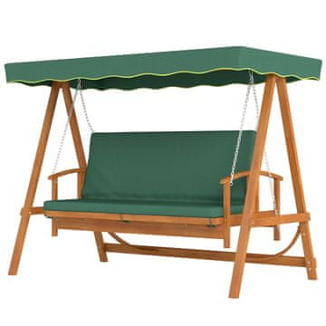 Homestar Vrtna gugalnica za 3 osebe z nastavljivim naslonom 236x130x181 cm zelena