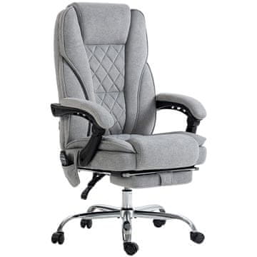Homestar Pisarniški stol ergonomski z naslonom, masažo in ogrevanjem, 67x72x111 cm, siva