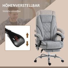 Homestar Pisarniški stol ergonomski z naslonom, masažo in ogrevanjem, 67x72x111 cm, siva