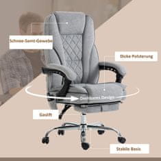 Homestar Pisarniški stol ergonomski z naslonom, masažo in ogrevanjem, 67x72x111 cm, siva