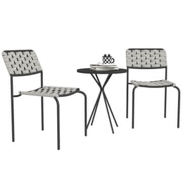 Homestar Vrtni komplet pohištva 3-delni 46x60x80 cm siva