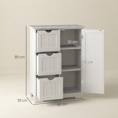 Homestar Kopalniška omarica 60x30x80 cm Bela