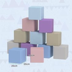 Homestar Set penastih blokov 12 kosov 20x20x20 cm večbarvno