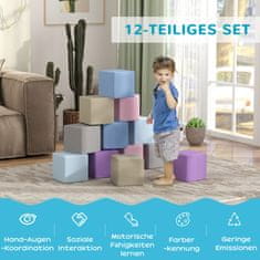Homestar Set penastih blokov 12 kosov 20x20x20 cm večbarvno