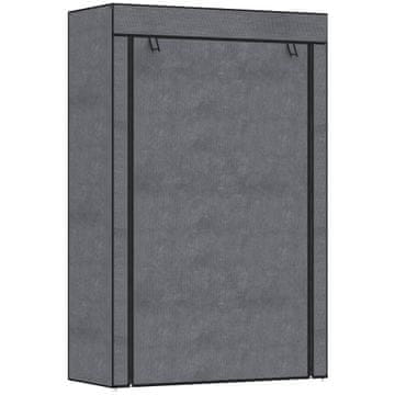 Homestar Omara iz tkanine z obešalno palico in 6 policami, 103x43x162,5 cm, siva