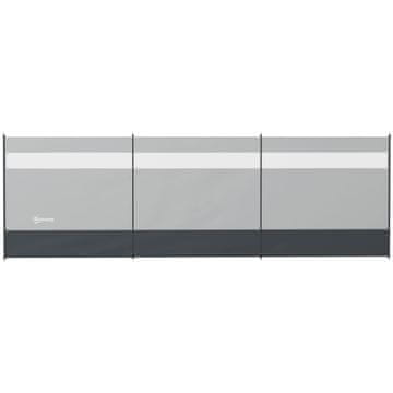 Homestar Zložljiv vetrobran z oknom 440x140 cm Siva