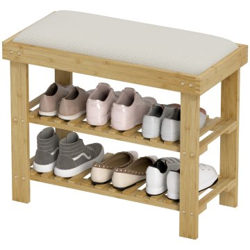 Homestar Čevlji klop 60x29x49 cm krem bela