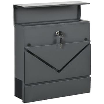 Homestar Poštni nabiralnik 37x10,5x37 cm temno siva