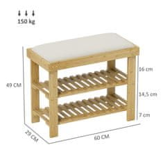 Homestar Čevlji klop 60x29x49 cm krem bela