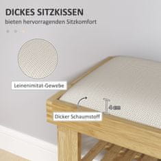 Homestar Čevlji klop 60x29x49 cm krem bela