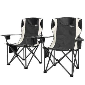 Homestar Zložljiva kamp stol set 94x62x100 cm črna