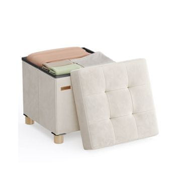 Songmics Shranjevalni otoman 38x38x40 cm bež