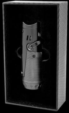 Vžigalnik RONSON BORA GUN METAL BLACK 2 JET z luknjačem za cigare, žarilna nitko