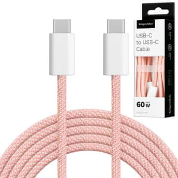 Krüger&Matz Kabel USB tipa C - USB tipa C 60 W 1 m roza Kruger&Matz Basic