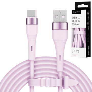Krüger&Matz USB - USB Type-C kabel 1 m 15W silikonski roza Kruger&Matz Basic