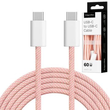 Krüger&Matz Kabel USB tipa C - USB tipa C 60 W 1,5 m roza Kruger&Matz Basic