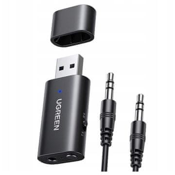 Ugreen Bluetooth 5.1 brezžični avdio adapter 3,5 mm mini vtičnica črne barve (CM523 60300)
