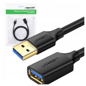 Ugreen podaljševalni kabel USB 3.0 (ženski) - USB 3.0 (moški) adapter 2 m črne barve (US129 10373)