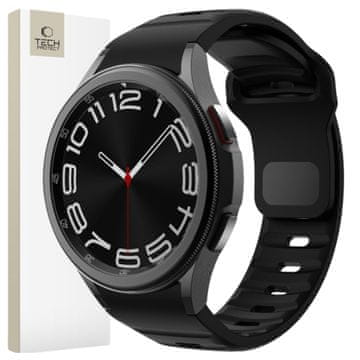 Tech-protect SILIKONSKA ETIKETA ZA SAMSUNG GALAXY WATCH 4 / 5 / 5 PRO / 6 / 7 / FE, ČRNE OBLIKE