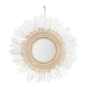 Atmosphera Okroglo boho stensko ogledalo 50 cm belo