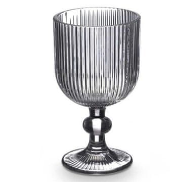 VIVALTO 370 ml rebrasti sivi kozarec za vino