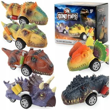 VM Import KOMPLET 6 AVTOMOBILOV DINOZAVRI HITR T-REX Z NAVLEČNIM POGONOM