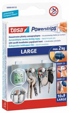 Tesa montažni obliži, samolepilni trakovi, velika nosilnost do 2 kg, beli, 10 kosov