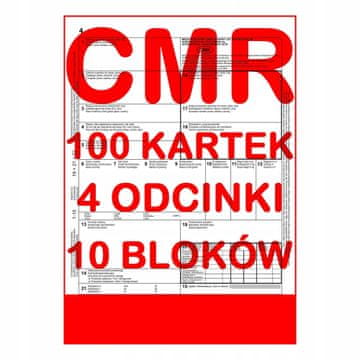 Tovorni list CMR 100 listov - 4 razdelki - 25 kompletov - 10 kosov.