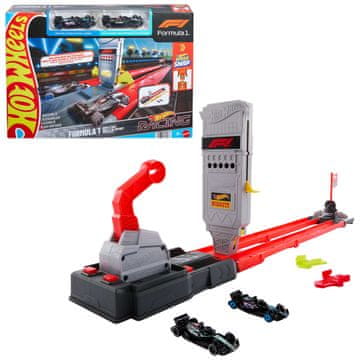 HOT Hot Wheels City Racing Formula 1 Grid Start Track Set & 2 F1 automobila