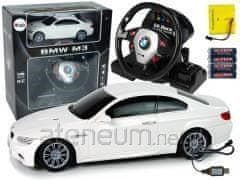 slomart RC Auto BMW M3 Bijeli - volan, zvuk, svjetla, 1:18