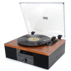 Akai AKAI ATT-14BT gramofon s CD predvajalnikom in FM radiem, les/črna