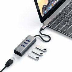 Satechi Satechi ST-TC2N1USB31AM USB-C hub/replicator, sivi