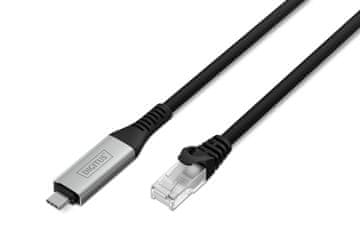 Digitus Digitus USB-C na RJ45 Ethernet kabel, 1 Gbit/s, 15m