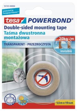 Tesa dvostranski samolepilni montažni trak prozoren 1,5 x 19 mm
