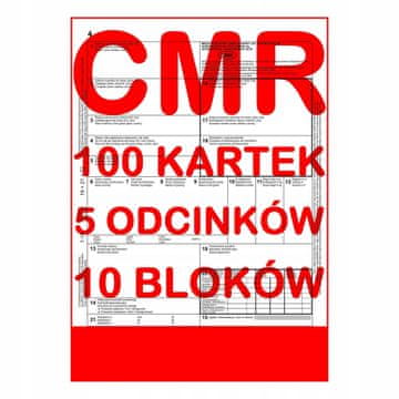 Tovorni list CMR 100 listov - 5 razdelkov - 20 kompletov - 10 kosov.